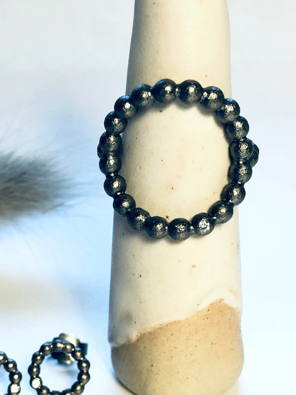 Cirkelring i oxideret sølv