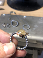 Rutil quartz ring fra siden