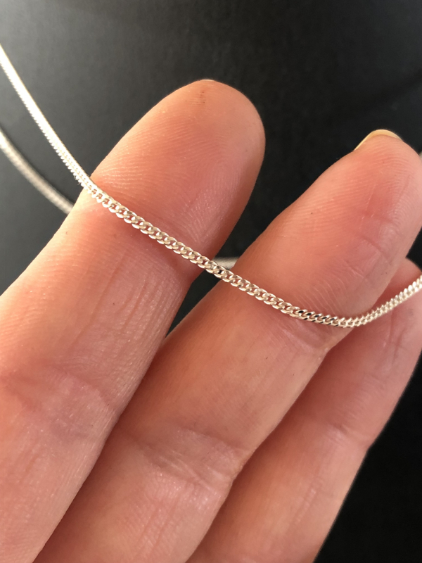 Sølv panzerkæde nærbillede