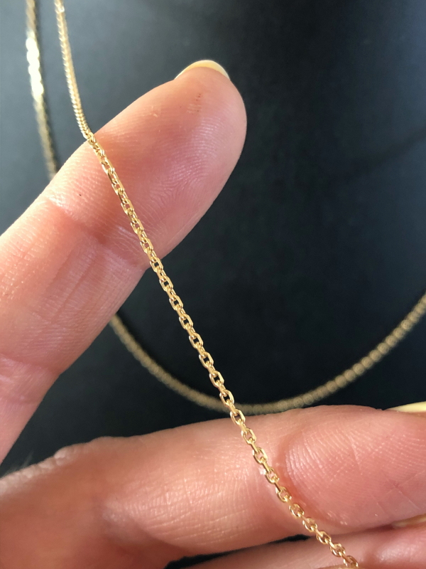 8 kt anker facet guldkæde nærbillede