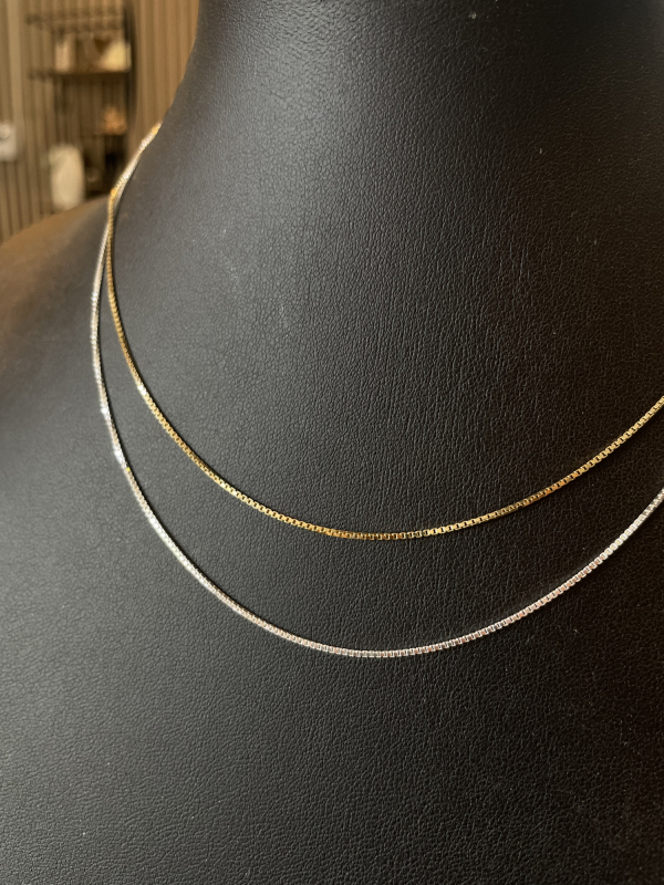 Veneziakæde i sølv og forgyldt sølv