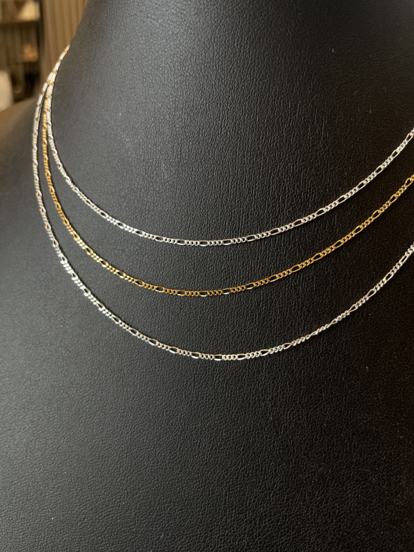 Figaro halskæde i sølv og forgyldt sølv