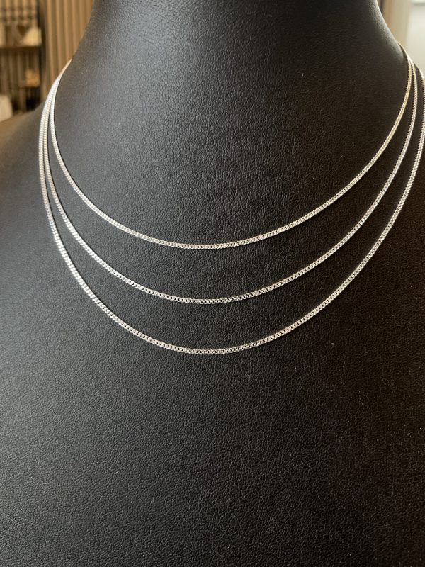 Panserkæde i sølv, 3 længder