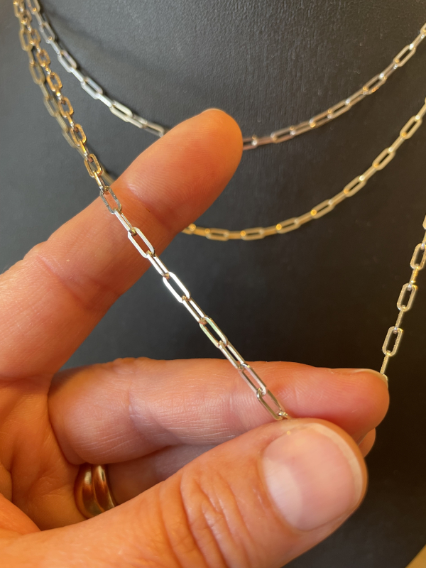 Rektangulær ankerkæde i sølv